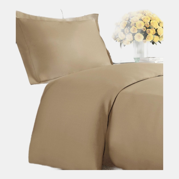 Premium Microfiber Duvet Cover Set - Twin - Beige