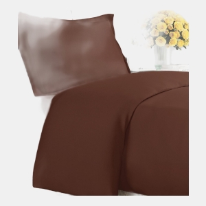 Premium Microfiber Duvet Cover Set - Twin - Brown