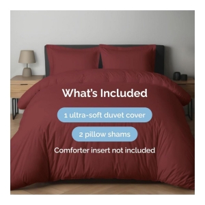 Premium Microfiber Duvet Cover Set - Twin - Burgundy - Image 3