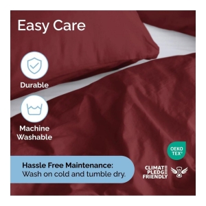 Premium Microfiber Duvet Cover Set - Twin - Burgundy - Image 7