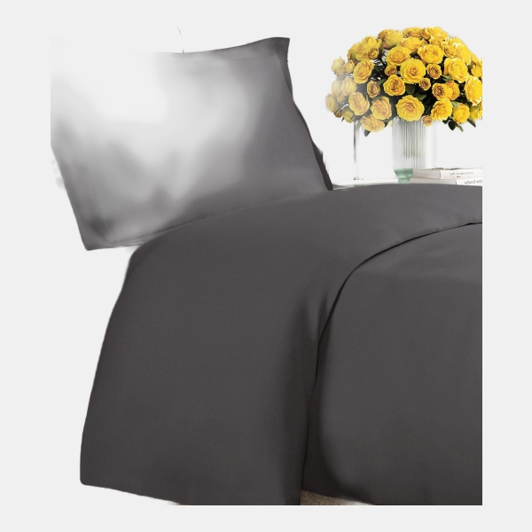 Premium Microfiber Duvet Cover Set - Twin - Dark grey