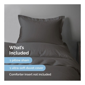 Premium Microfiber Duvet Cover Set - Twin - Dark grey - Image 3
