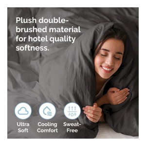 Premium Microfiber Duvet Cover Set - Twin - Dark grey - Image 4