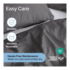 Premium Microfiber Duvet Cover Set - Twin - Dark grey - Image 6