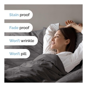 Premium Microfiber Duvet Cover Set - Twin - Dark grey - Image 7