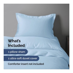 Premium Microfiber Duvet Cover Set - Twin - Light blue - Image 3