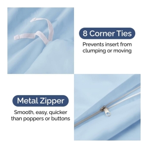 Premium Microfiber Duvet Cover Set - Twin - Light blue - Image 5