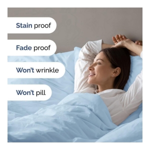 Premium Microfiber Duvet Cover Set - Twin - Light blue - Image 6