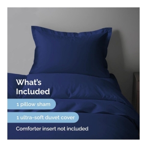 Premium Microfiber Duvet Cover Set - Twin - Navy blue - Image 3