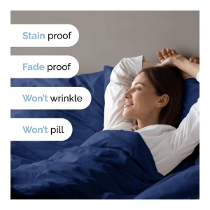 Premium Microfiber Duvet Cover Set - Twin - Navy blue - Image 6