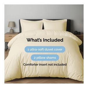 Premium Microfiber Duvet Cover Set - Twin - Off white - Image 3