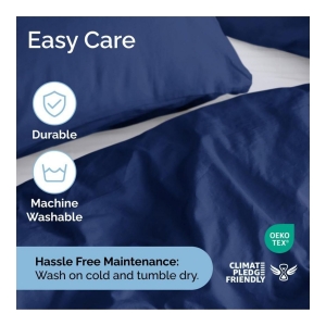Premium Microfiber Duvet Cover Set - Twin - Navy blue - Image 7