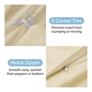 Premium Microfiber Duvet Cover Set - Twin - Off white - Image 4