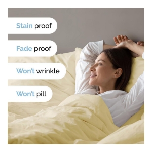 Premium Microfiber Duvet Cover Set - Twin - Off white - Image 5