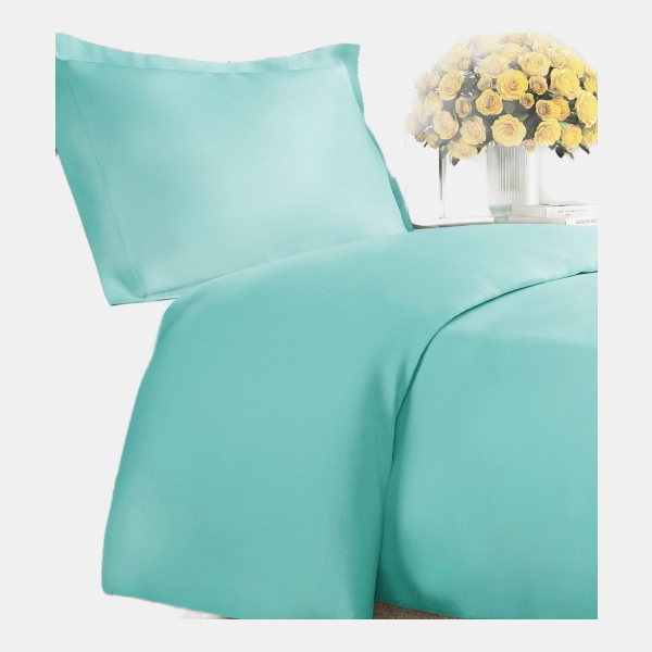 Premium Microfiber Duvet Cover Set - Twin - Spa blue