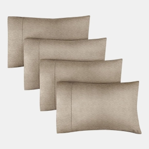 Pillowcase Set of 4 Soft Double Brushed Microfiber - Queen - Heathered beige