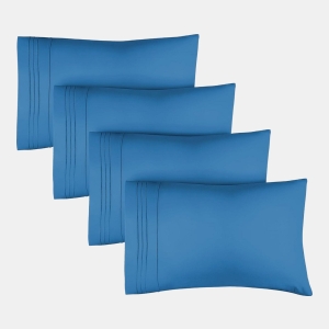 Pillowcase Set of 4 Soft Double Brushed Microfiber - Queen - Royal blue