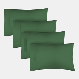 Pillowcase Set of 4 Soft Double Brushed Microfiber - Queen - Emerald green