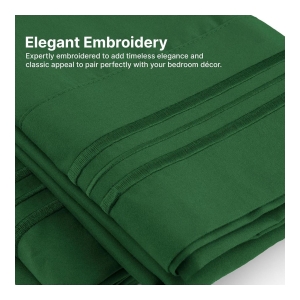 Pillowcase Set of 4 Soft Double Brushed Microfiber - Queen - Emerald green - Image 4