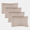 Pillowcase Set of 4 Soft Double Brushed Microfiber - Queen - Wheat