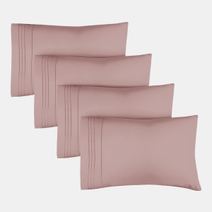 Pillowcase Set of 4 Soft Double Brushed Microfiber - Queen - Mauve
