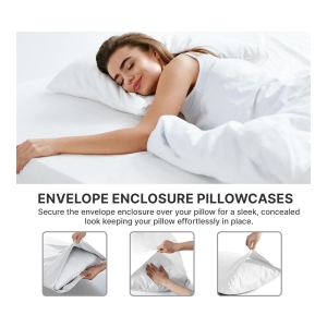 Pillowcase Set of 4 Soft Double Brushed Microfiber - Queen - Mauve - Image 4
