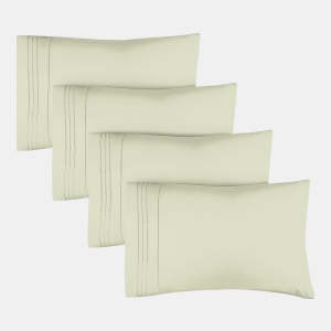 Pillowcase Set of 4 Soft Double Brushed Microfiber - Queen - Light sage green