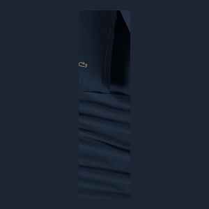 Lacoste Solid Cotton Percale 4-Pc. Sheet Sets - Navy - Image 3