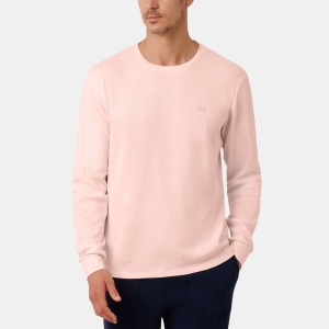 Lacoste Men's Waffle-Knit Thermal Sleep Shirt - Flamingo