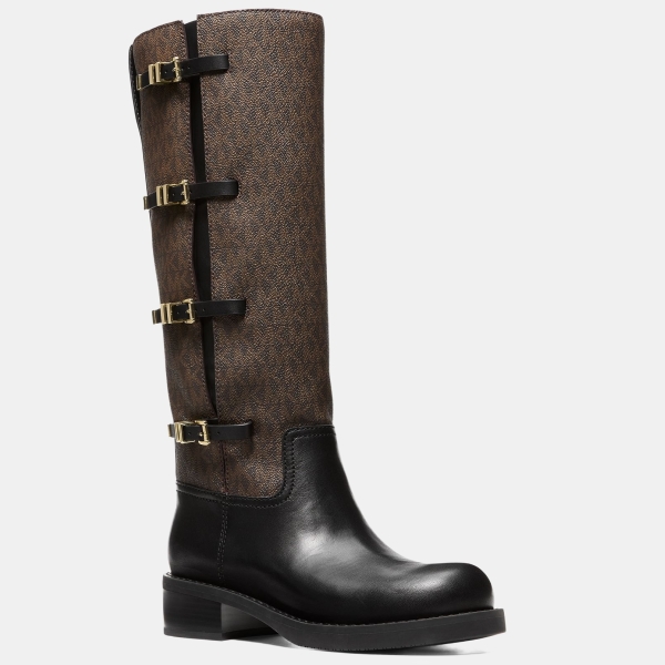 Michael Kors Women's Darrington Block Heel Boots - Brown/ Black