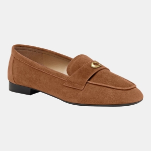 Coach Women's Sculpted C Suede Slip-On Loafers - Shadow Brown