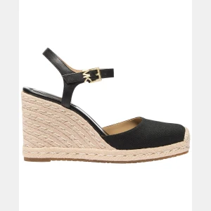 Michael Kors Women's Kenzie Wedge Heel Sandals - Black Linen - Image 3