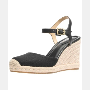 Michael Kors Women's Kenzie Wedge Heel Sandals - Black Linen - Image 5