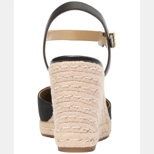 Michael Kors Women's Kenzie Wedge Heel Sandals - Black Linen - Image 4