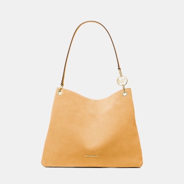 Michael Kors Outlet Christina Large Suede Shoulder Bag - HONEYWHEAT