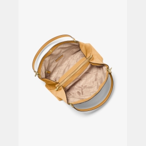 Michael Kors Outlet Christina Large Suede Shoulder Bag - HONEYWHEAT - Image 3
