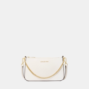 Michael Kors Outlet Jet Set Medium Saffiano Leather Crossbody Bag - LT CREAM