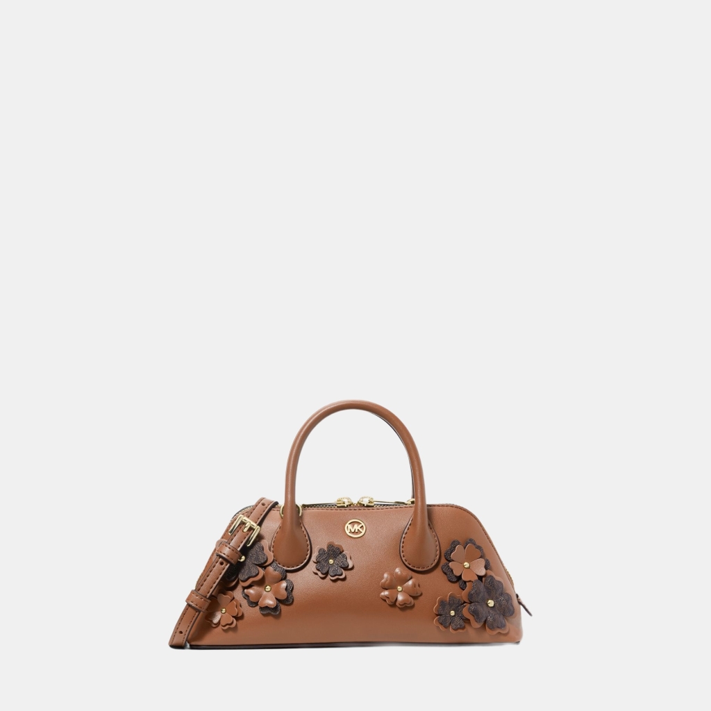 Michael Kors Outlet Petra Small Signature Logo Floral Embellished Crossbody Bag