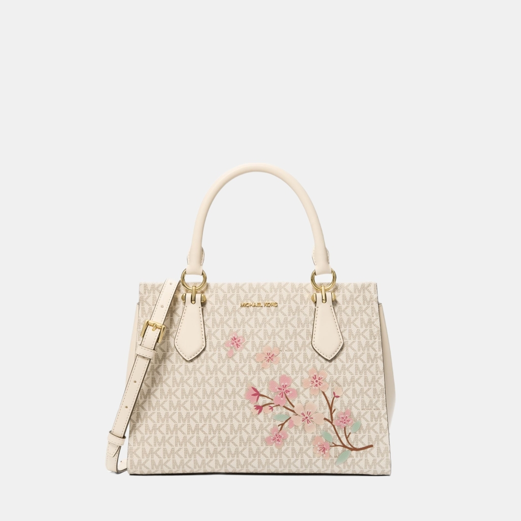 Michael Kors Outlet Marilyn Medium Embellished Signature Logo Satchel