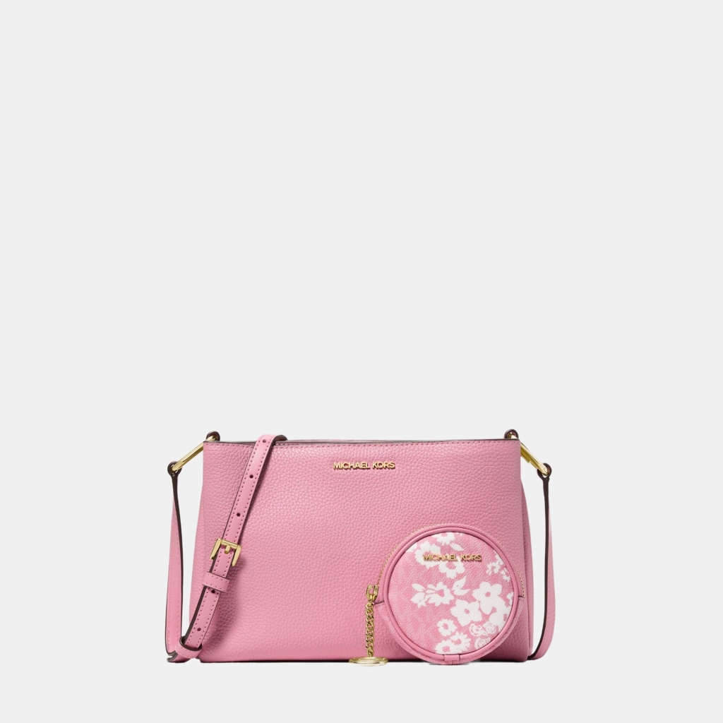 Michael Kors Outlet Trisha Pebbled Leather Crossbody Bag With Pouch