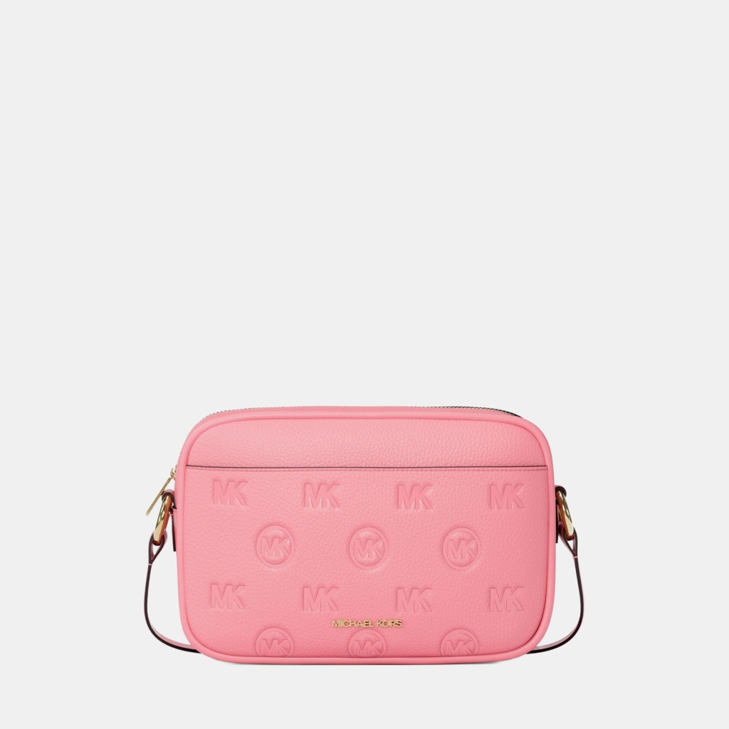 Michael Kors Outlet Jet Set Travel Large Logo Debossed Camera Crossbody Bag - CARNATION