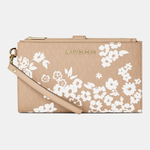 Michael Kors Outlet Jet Set Travel Large Printed Signature Logo Wristlet