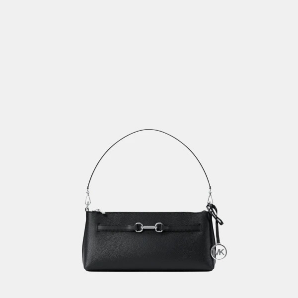 Michael Kors Outlet Carson Small Pebbled Leather Convertible Crossbody Bag - BLACK