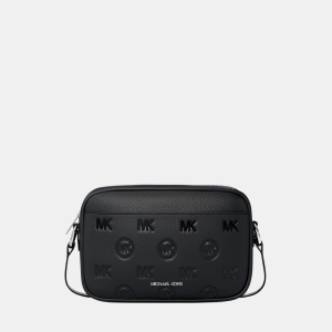 Michael Kors Outlet Jet Set Travel Large Logo Debossed Camera Crossbody Bag - BLACK