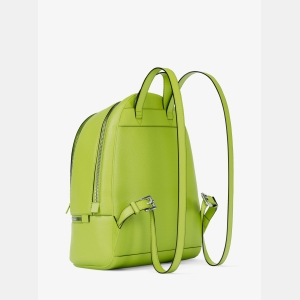 Michael Kors Outlet Rhea Medium Pebbled Leather Backpack - LIME - Image 4