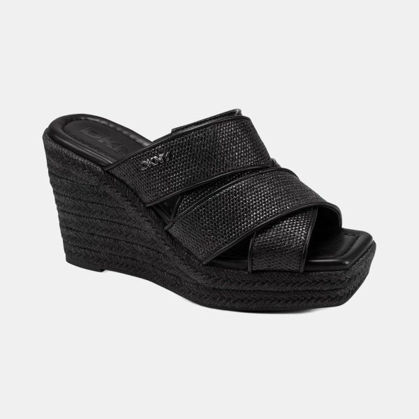 DKNY Women's Cresson Slip-On Wedge Sandals - Black