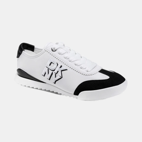 DKNY Women's Eversley Lace-Up Sneakers - White/Black