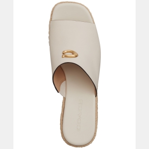 Coach Women's Platform Wedge Espadrille - Chalk Leather - Image 5