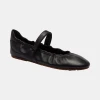 Women's Mary Jane Round Toe Flats - Black