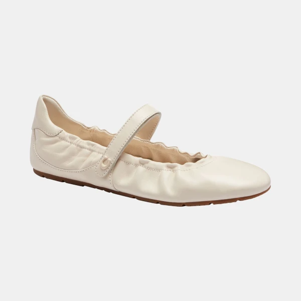 Women's Mary Jane Round Toe Flats - Chalk